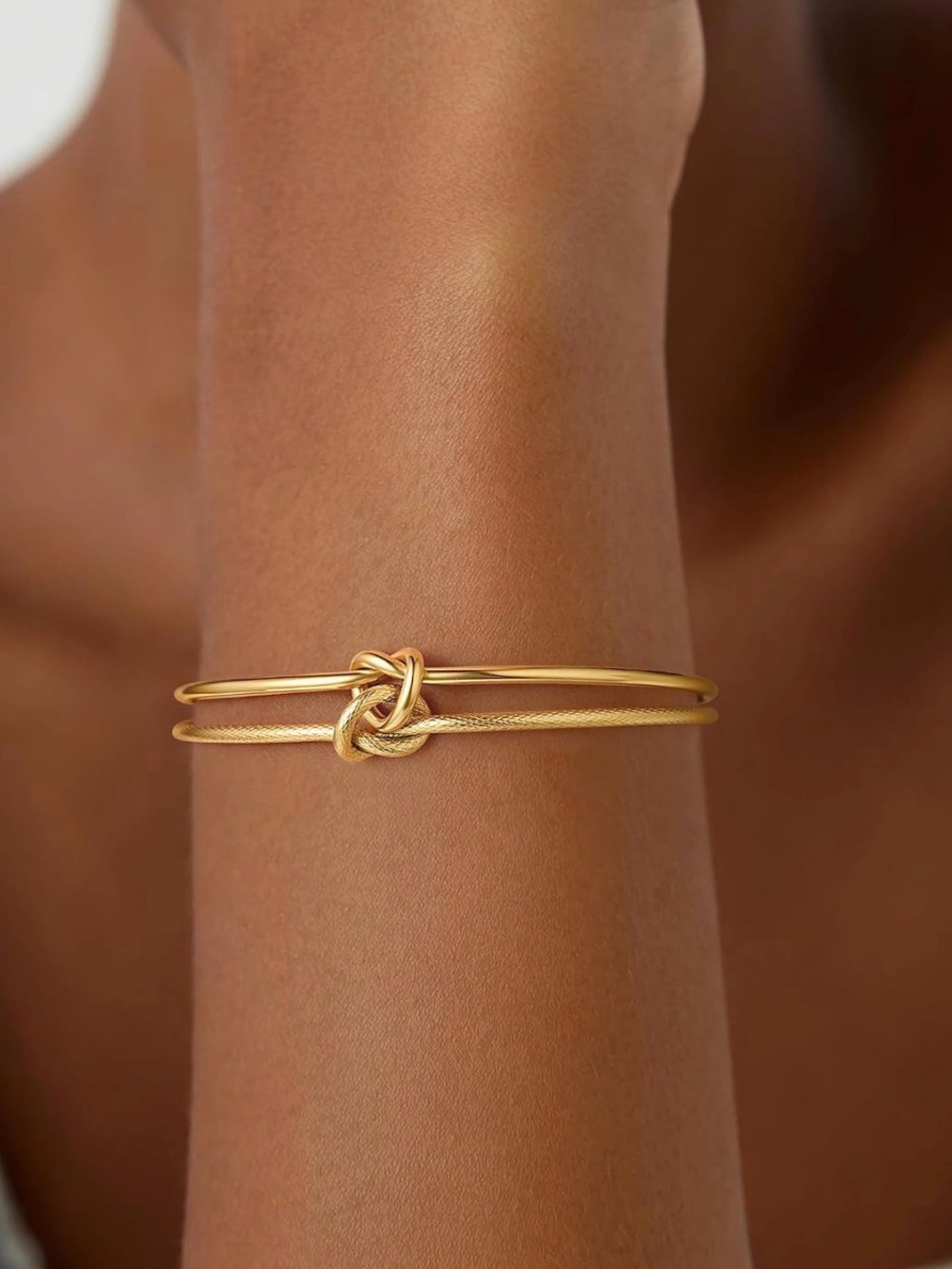 NEW 18K Gold Plated Knot Cuff Bangle Bracelet